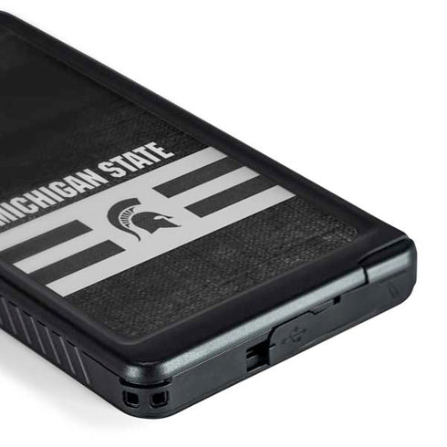 Michigan State University Black and White Stripes Galaxy S24 Ultra Waterproof Case