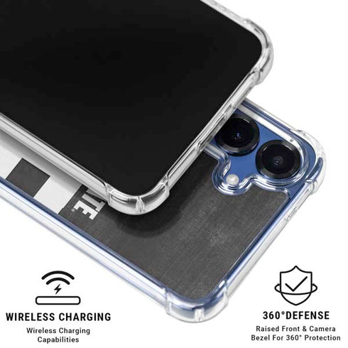 Michigan State University Black and White Stripes Galaxy S25 Clear Case