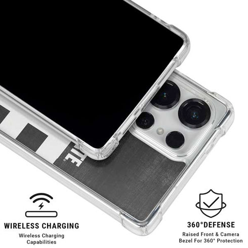 Michigan State University Black and White Stripes Galaxy S25 Ultra Clear Case