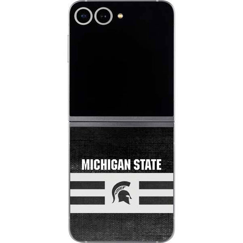 Michigan State University Black and White Stripes Galaxy Z Flip6 Skin