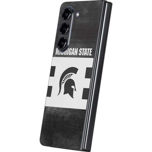 Michigan State University Black and White Stripes Galaxy Z Fold5 5G Skin