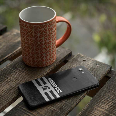 Michigan State University Black and White Stripes Google Pixel 3a XL Skin