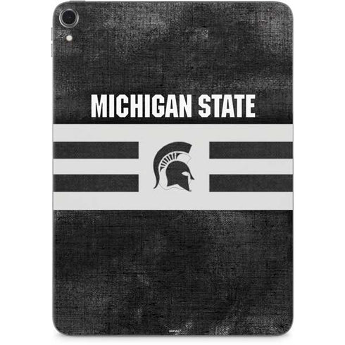 Michigan State University Black and White Stripes Apple iPad Pro Skin