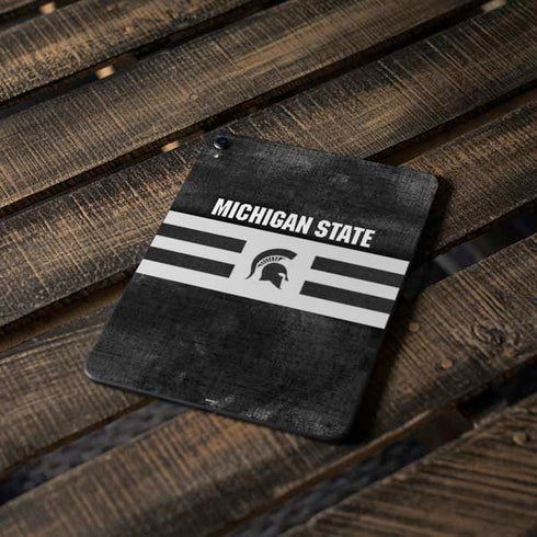 Michigan State University Black and White Stripes Apple iPad Pro Skin