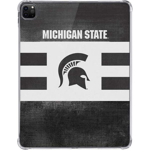 Michigan State University Black and White Stripes iPad Pro 11in (2024) Clear Case