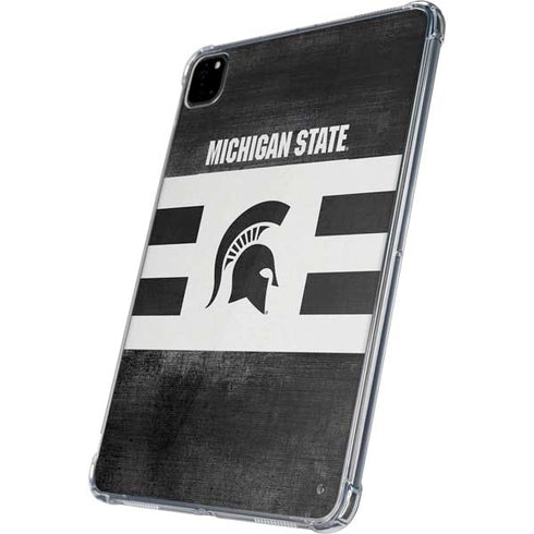 Michigan State University Black and White Stripes iPad Pro 11in (2024) Clear Case