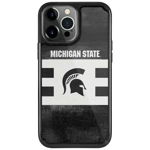 Michigan State University Black and White Stripes iPhone Cases