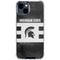 Michigan State University Black and White Stripes iPhone 15 Clear Case