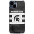 Michigan State University Black and White Stripes iPhone 15 Clear Case
