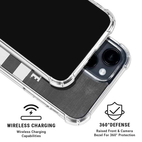 Michigan State University Black and White Stripes iPhone 15 Clear Case