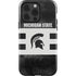 Michigan State University Black and White Stripes iPhone 15 Pro Impact Case