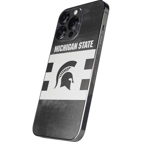 Michigan State University Black and White Stripes iPhone 15 Pro Max Skin