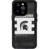 Michigan State University Black and White Stripes iPhone 15 Pro Waterproof Case