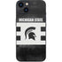 Michigan State University Black and White Stripes iPhone 15 Skin