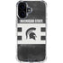 Michigan State University Black and White Stripes iPhone 16 Clear Case