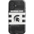 Michigan State University Black and White Stripes iPhone 16 Impact Case