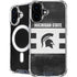 Michigan State University Black and White Stripes iPhone 16 MagSafe Case