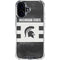 Michigan State University Black and White Stripes iPhone 16 Plus Clear Case