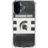 Michigan State University Black and White Stripes iPhone 16 Plus Clear Case