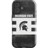 Michigan State University Black and White Stripes iPhone 16 Plus Impact Case