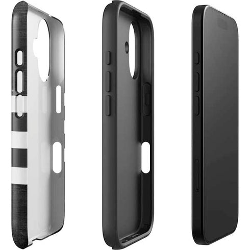 Michigan State University Black and White Stripes iPhone 16 Plus Impact Case