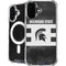 Michigan State University Black and White Stripes iPhone 16 Plus MagSafe Case