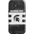Michigan State University Black and White Stripes iPhone 16 Plus Magsafe Impact Case
