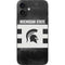 Michigan State University Black and White Stripes iPhone 16 Plus Skin