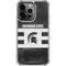 Michigan State University Black and White Stripes iPhone 16 Pro Clear Case