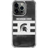 Michigan State University Black and White Stripes iPhone 16 Pro Clear Case