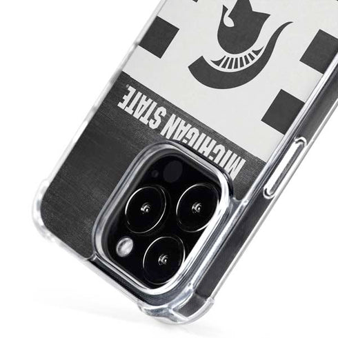 Michigan State University Black and White Stripes iPhone 16 Pro MagSafe Case