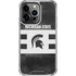 Michigan State University Black and White Stripes iPhone 16 Pro Max Clear Case