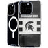 Michigan State University Black and White Stripes iPhone 16 Pro Max MagSafe Case