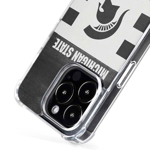 Michigan State University Black and White Stripes iPhone 16 Pro Max MagSafe Case