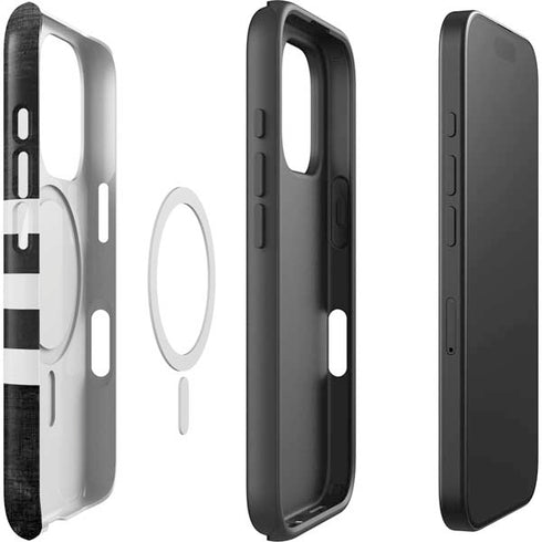 Michigan State University Black and White Stripes iPhone 16 Pro Max Magsafe Impact Case