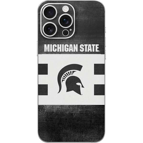 Michigan State University Black and White Stripes iPhone 16 Pro Max Skin