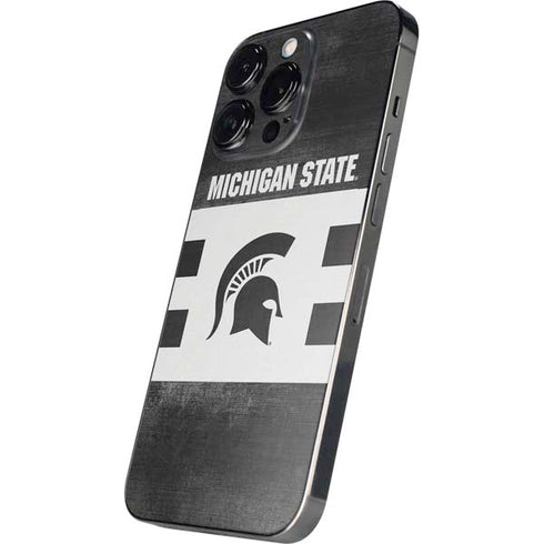 Michigan State University Black and White Stripes iPhone 16 Pro Max Skin