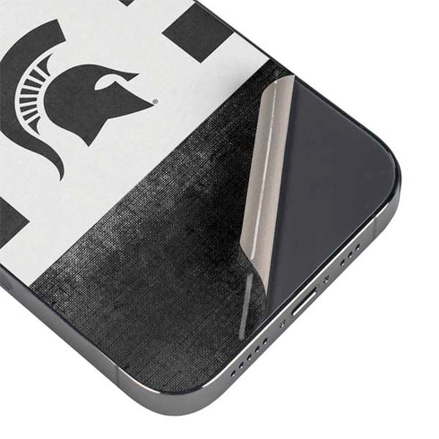 Michigan State University Black and White Stripes iPhone 16 Pro Max Skin