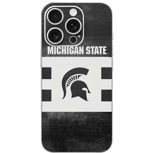 Michigan State University Black and White Stripes iPhone 16 Pro Skin