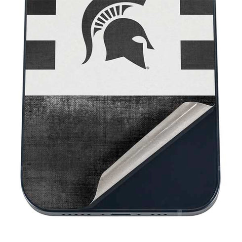 Michigan State University Black and White Stripes iPhone 16 Skin