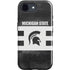 Michigan State University Black and White Stripes iPhone 16e Impact Case