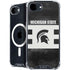 Michigan State University Black and White Stripes iPhone 16e MagSafe Case