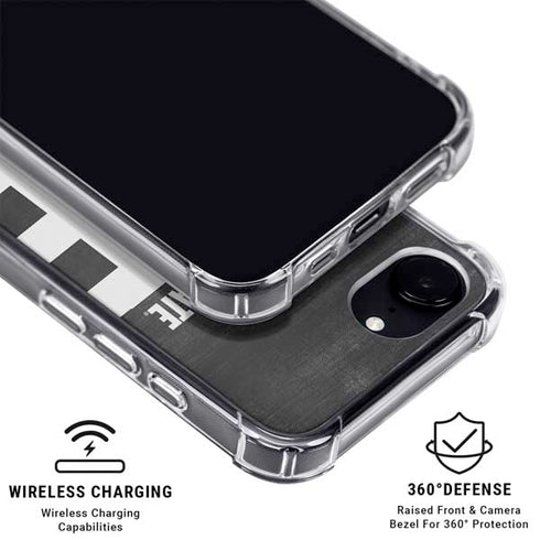Michigan State University Black and White Stripes iPhone 16e MagSafe Case