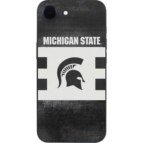 Michigan State University Black and White Stripes iPhone 16e Skin