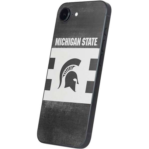 Michigan State University Black and White Stripes iPhone 16e Skin
