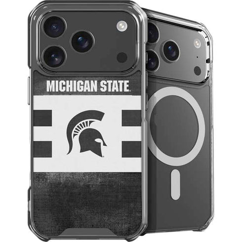 Michigan State University Black and White Stripes iPhone 18 Pro MagSafe Case