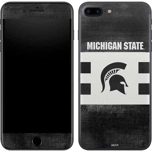 Michigan State University Black and White Stripes iPhone 8 Plus Skin