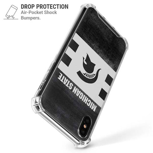Michigan State University Black and White Stripes iPhone X/XS Clear Case