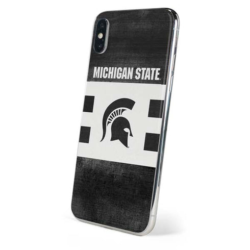 Michigan State University Black and White Stripes iPhone XS Max Skin