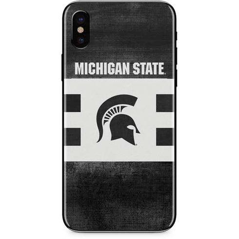 Michigan State University Black and White Stripes iPhone XS Skin
